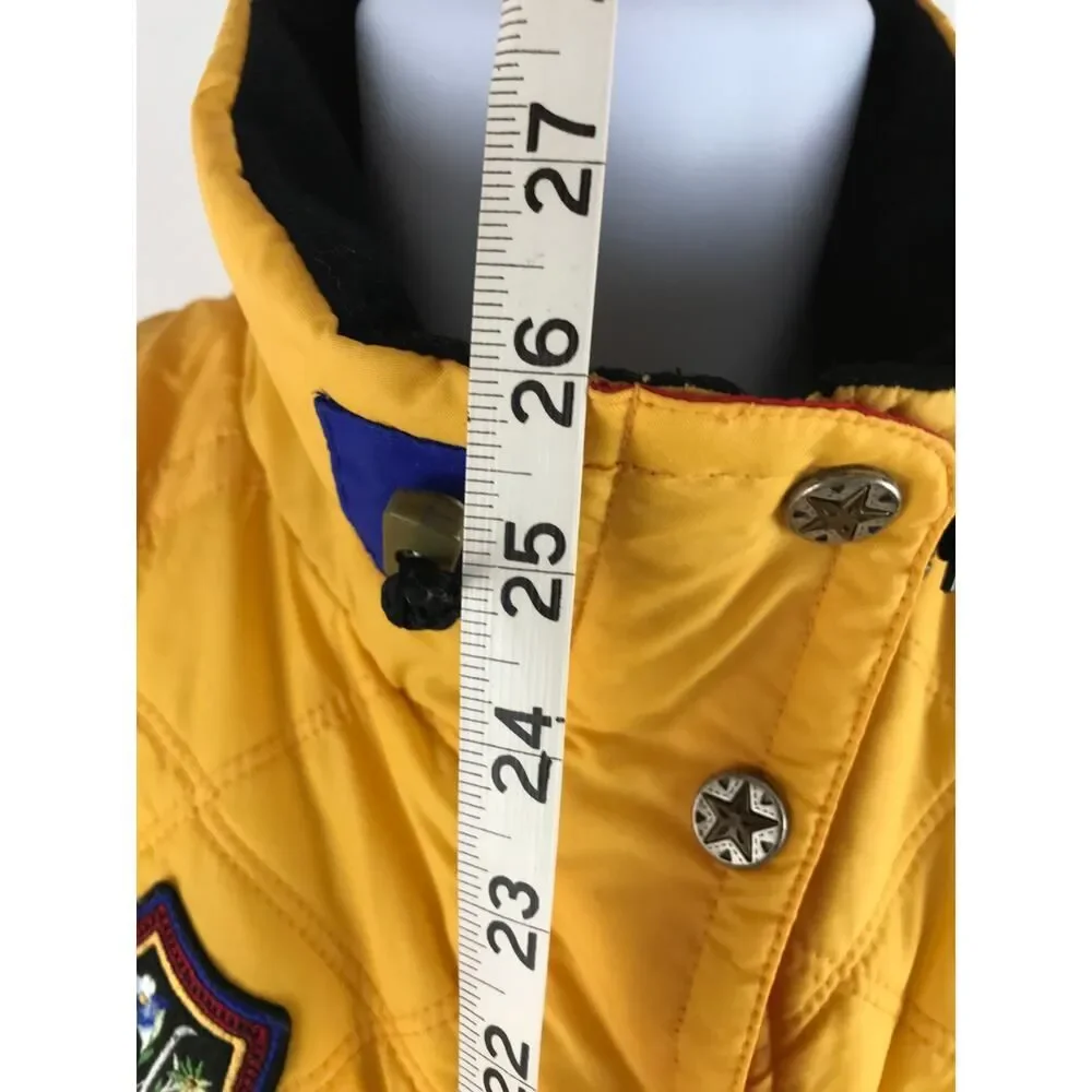 Obermeyer‎ Ski Vest Zip Buttons Yellow Patches Womens Size 14